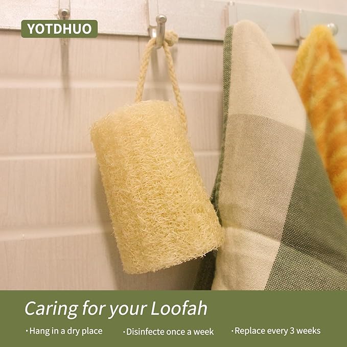 Natural Luffa Sponges Exfoliating Body Scrubber(4.7" Family 6Pack),Organic Loofah Unveil Your Skin's Natural Beauty