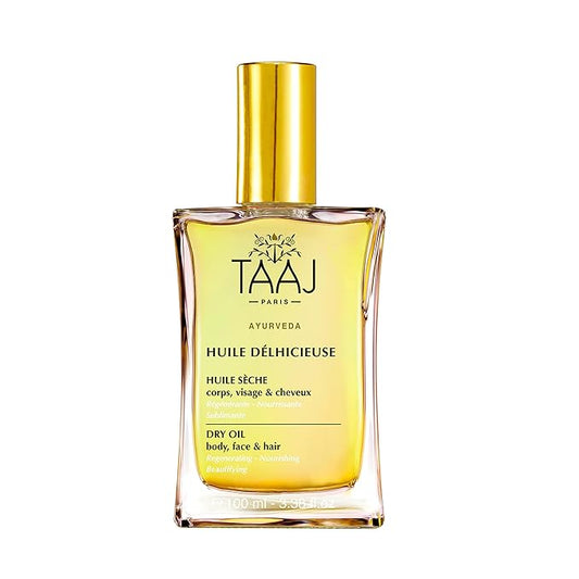 Délhicieuse Dry Beauty Oil | Face, Body & Hair | Nourishes, Protects & Revitalizes | Silky Skin & Repaired Hair | Ayurvedic-Inspired Skincare | 96% Natural Ingredients | Vegan | 3.4 fl oz