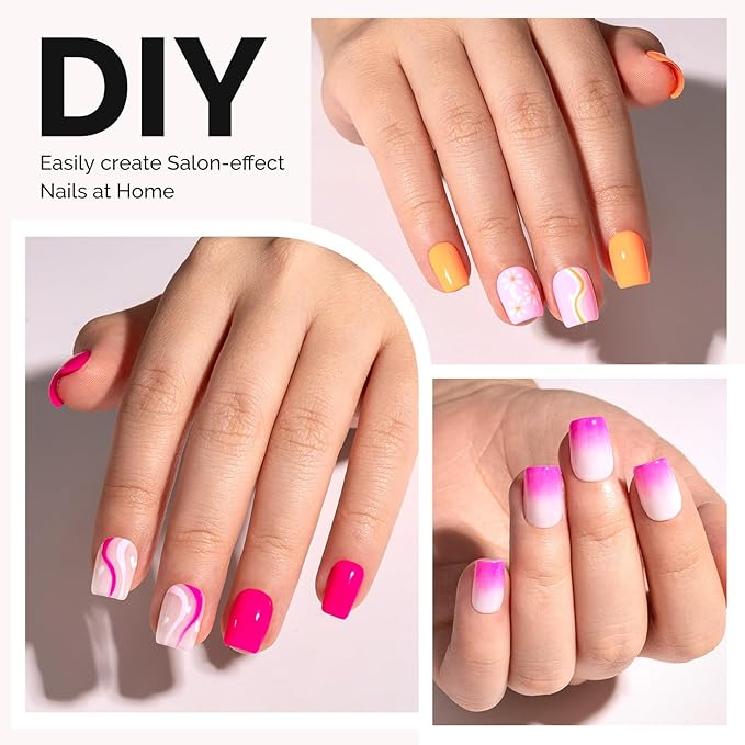 MelodySusie Short Square X Nail Tips - 300Pcs 15Sizes Clear Acrylic, Half Matte Full Cover Press on Nails for DIY Extension & Salon Use, Pre-Shaped for Long-Lasting Manicure