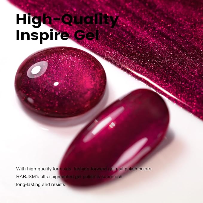 RARJSM Chameleon Gel Nail Polish Black to Wine Red Multichrome Black Purple Color Changing Glitter Chrome GelPolish Curing Requires Sparkle Shimmer Nail Gel Varnish Soak Off DIY at Home Salon 15ml