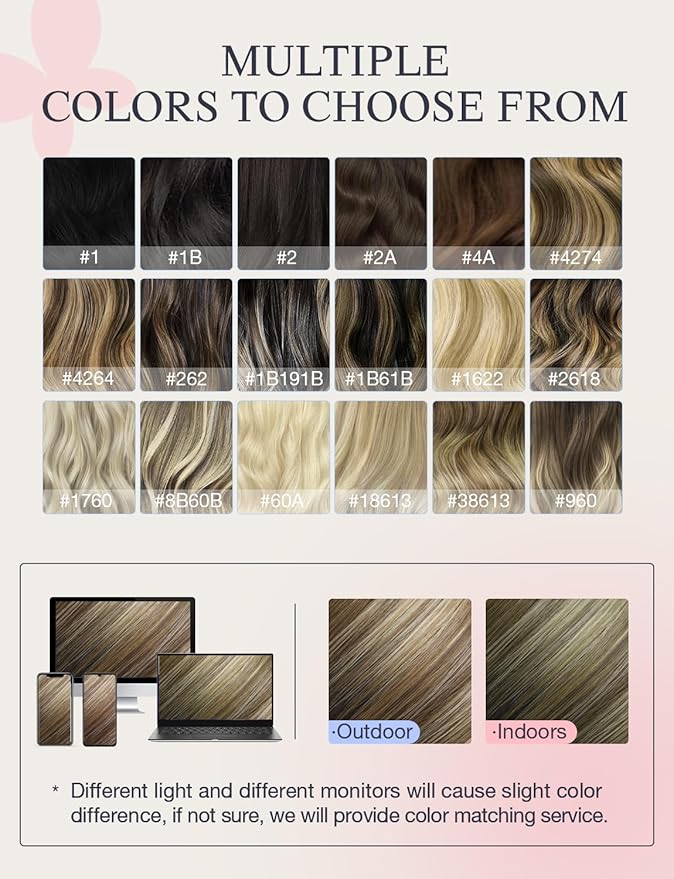 DOORES Invisi Edge Tape in Human Hair Extensions, Walnut Brown to Ash Brown and Bleach Blonde 10 Injection Tape-ins with 10 Classic Tape-ins 50g 24 Inch, Injected Tape in Extensions