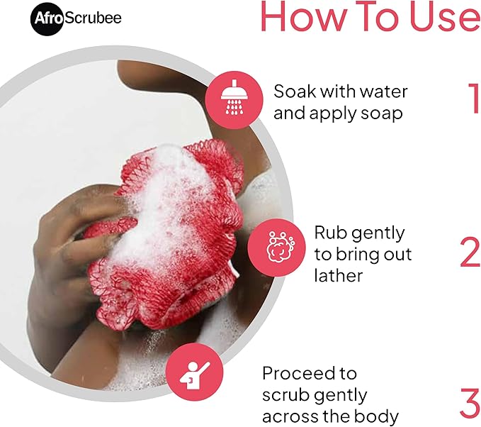 Authentic African Net Sponge Exfoliating Bath Sponge (Pink)