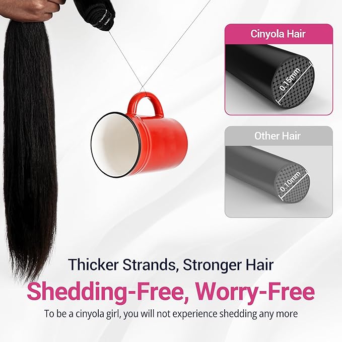 Real Raw Human Hair 3 Bundles Deal Straight, 6X Lifespan Than Regular Virgin Hair, No.1 Quality, No Shedding, No Tangling, 14 16 18 inches Raw Indian Hair Bundles