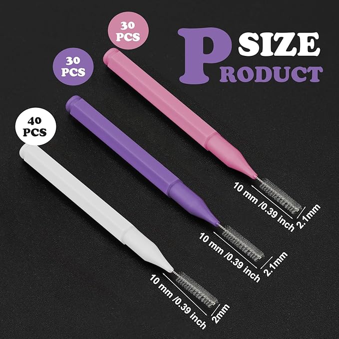 Patelai 100 Pieces Braces Brush for Cleaner Interdental Brush Toothpick Dental Tooth Flossing Head Oral Dental Hygiene Flosser Toothpick Cleaners Tooth Tool(Pastel Colors,Mixed Size)