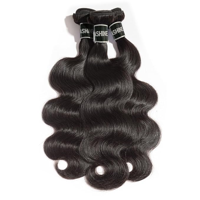 ASHINE Human Hair Bundles Body Wave Straight, Unprocessed Cambodian Raw Hair Bundles for Women Natural Black 26 28 30 Inch, Keep Soft and Silky After Multiple Washes