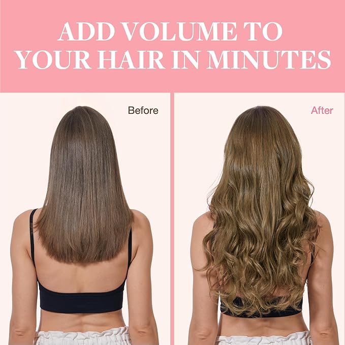 GOO GOO Clip in Hair Extensions Real Human Hair, Remy Human Hair Extensions Clip ins for Women, Natural Human Hair, 16inch 120g 7Pcs, 5 Light Ash Brown