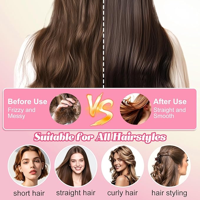 Self Cleaning Hair Brush, Retractable Cushion Massage Comb Brush, One-pull Clean Anti Static Brushs, Hairs Styling Tools for All Hairs Types, Retractable Hair Brush for Women Men (white)