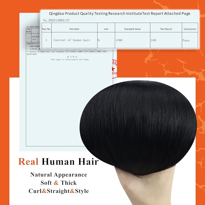 Full Shine Invisible Tape in Hair Extensions Human Hair 18Inch Soft Remy Tape in Hair Extensions Color Jet Black Tape Ins Human Hair Extensions 20Pcs 50Grams Long Straight for Women