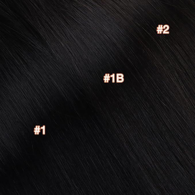 GOO GOO Invisi Edge Clip in Hair Extensions 14inch 150g 9Pcs Injected Seamless PU Clip in Hair Extensions, Virgin Real Human Hair, #1 Jet Black