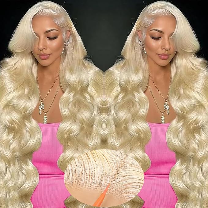 613 Wear and Go Glueless Wigs Human Hair Pre Cut 4X4 613 Body Wave Lace Front Wig 200 Density 36 Inch Glueless Blonde Wig Human Hair 613 HD Lace Frontal Wigs For Women