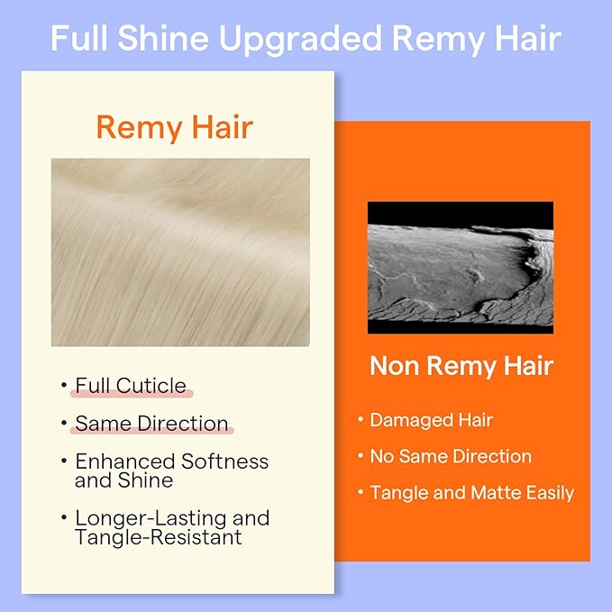 Full Shine Clip in Hair Extensions Real Human Hair Blonde Remy Hair Extensions Clip in Human Hair for Short Bob for Highlights 14 Inch 7 Pcs 120 G