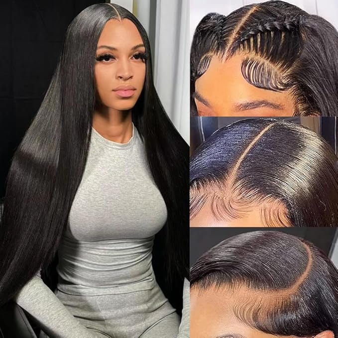 34 Inch 13x6 Lace Front Wigs Human Hair 200% Density Pre Plucked Straight Lace Front Wigs With Baby Hair HD Lace Frontal Straight Wigs Human Hair for Women