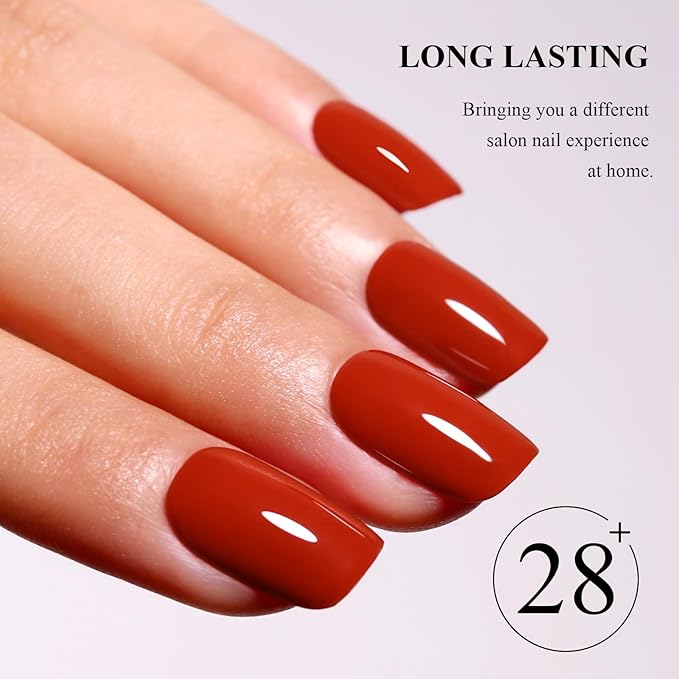 Imtiti Bright Red Gel Nail Polish - Vivid True Red High Shine Gel Polish, UV/LED Soak Off, Long Lasting Glossy Manicure for Women, Salon DIY, (10ml-1906)