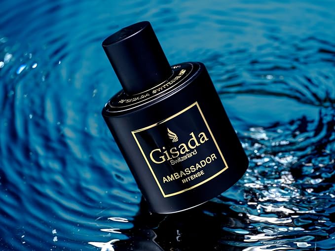 Gisada Ambassador Intense Cologne for Men - Perfume for Men with Strong, Masculine Scent & Classic Fragrance - Lasting Scent with Warm, Citrusy, Spicy, Oriental Notes - Made in Switzerland, 1.7 fl.oz.