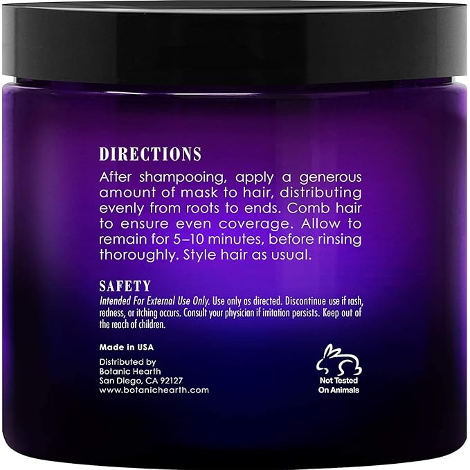 Botanic Hearth Purple Hair Mask | For Blonde, Silver And Gray Hair, Sulfate & Paraben Free | 8 Fl Oz