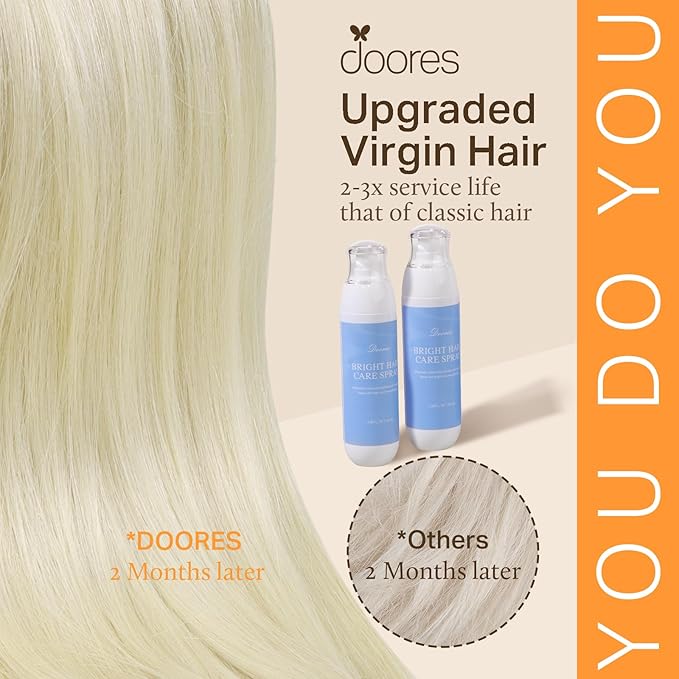 DOORES I Tip Hair Extensions Hair Extensions Real Human Hair, Platinum Blonde 50g/100s 16 Inch, ITip Human Hair Extensions Tips Hair Extensions Real Human Hair I Tip Remy Hair Extensions Cold Fusion