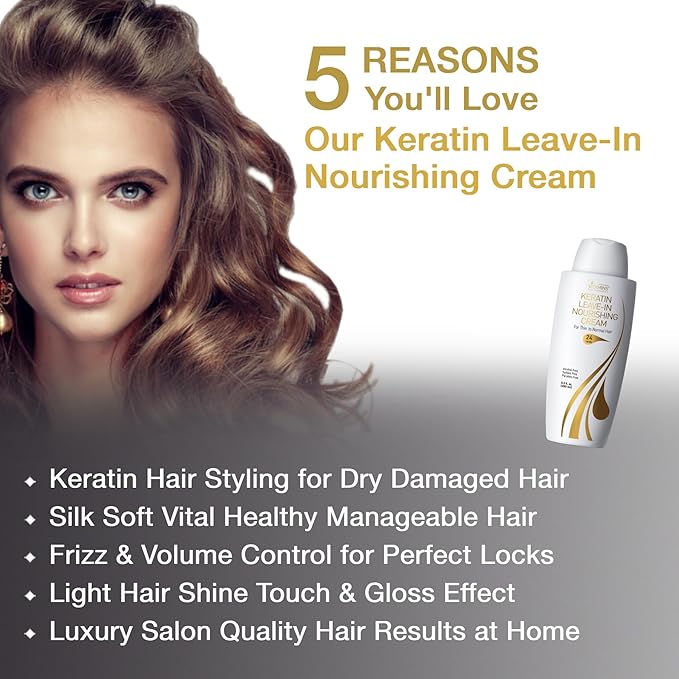 VITAMINS hair cosmetics Keratin Thin Hair Leave-In Conditioner & Hair Mask Travel Kit - Hydrating No Rinse Cream & Deep Conditioning Hair Mask for Thin Fine Hair - Pro Salon Care for Dry Damaged Hair