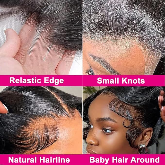 Tuneful 13x6 HD Lace Front Wigs Human Hair Pre Plucked 30 Inch Body Wave Lace Front Wigs for Women 13x6 Frontal Wigs with Baby Hair