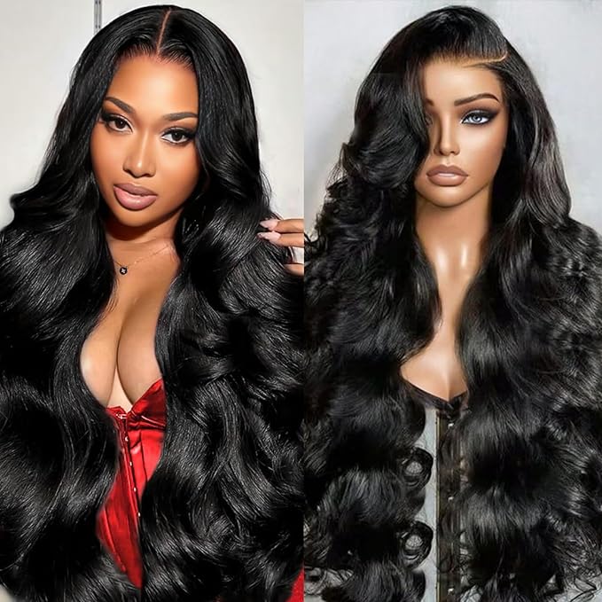 13x6 Lace Front Wigs Human Hair 200 Density Body Wave Lace Front Wigs Human Hair Pre Plucked 12A Glueless Wigs for Women HD Lace Frontal Wigs Natural Color 26 Inch