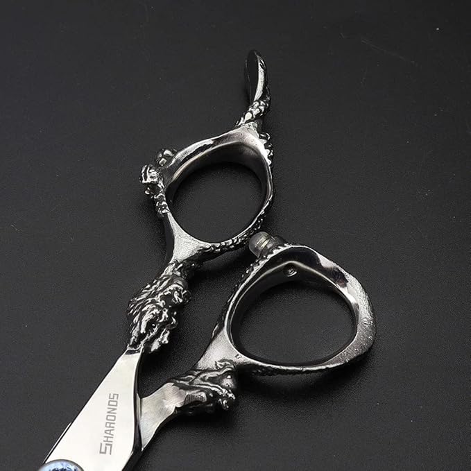 7" 7.5" 8"9" Professional Hairdressing Scissors Barber Salon Hair Cutting Dragon Shears (Large). (7 inch 2pc-D)