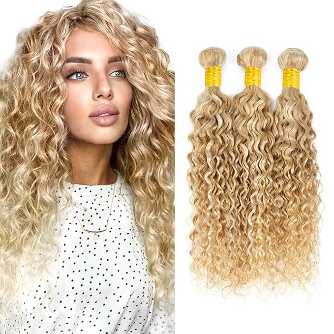 Blonde Bundles Human Hair 613 Water Wave Bundles Honey Blonde Bundle 18 20 22 inch