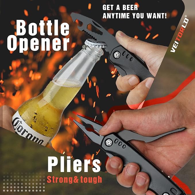 VEITORLD Gifts for Papa, Unique Birthday Gift Ideas for Papa Men Dad from Wife Daughter Son, All in One Survival Tools Hammer Multitool, Cool Gadgets Presents, Camping Accessories