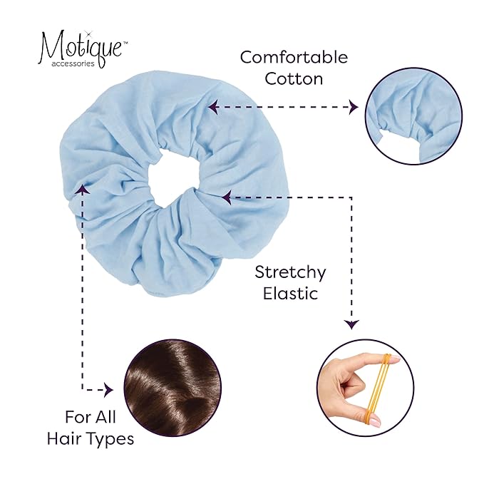 Motique Accessories Jumbo Cotton Scrunchie - Pale Blue