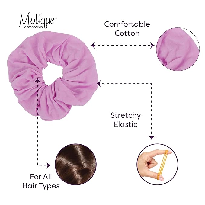 Motique Accessories Jumbo Cotton Scrunchie - Lavender