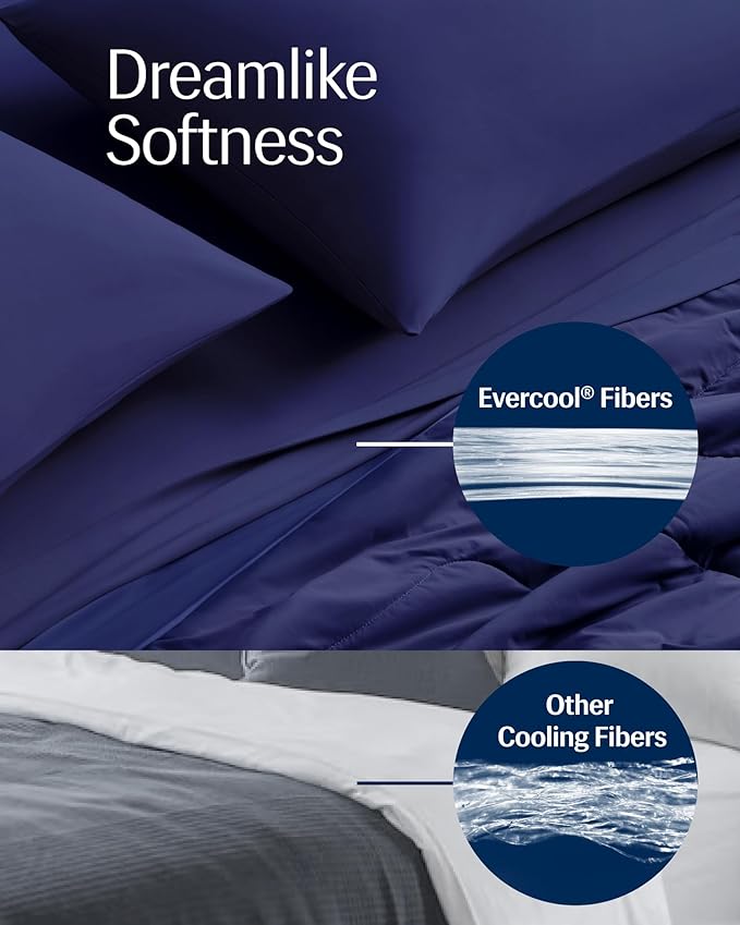 REST® Evercool® Cooling Comforter, Twin/Twin XL, Blanket for Hot Sleepers, All Season Bedding to Keep Cool for Night Sweats, Breathable Lightweight Blanket, 68"x90" Inches, Midnight Blue