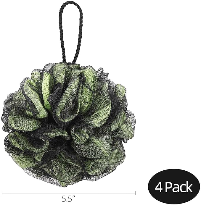 75g/Pcs Shower Loofah Bath Sponge for Women Men Lufa Exfoliating Body Scrubber (Set of 4)