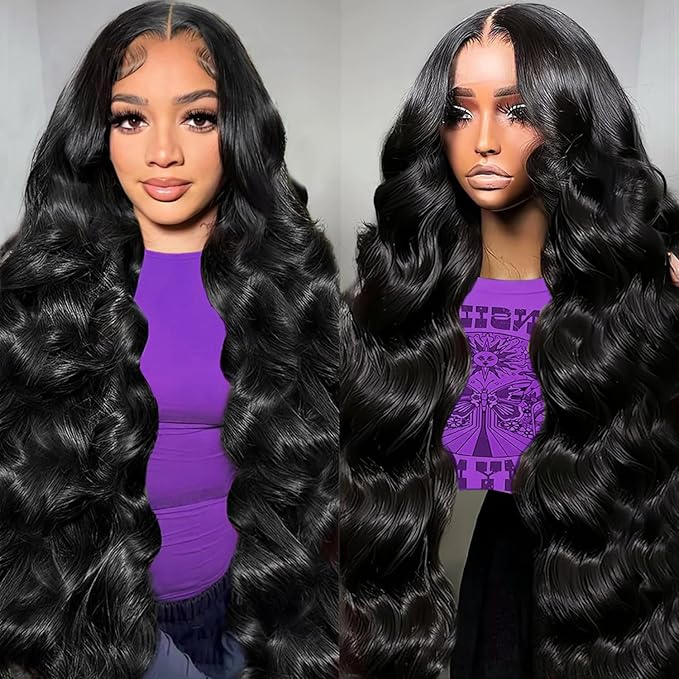 Zazumi 32 Inch 13x6 Body Wave Lace Front Wigs Human Hair 200 Density HD Transparent Lace Frontal Human Hair Wig for Black Women Glueless Wigs Human Hair Pre Plucked