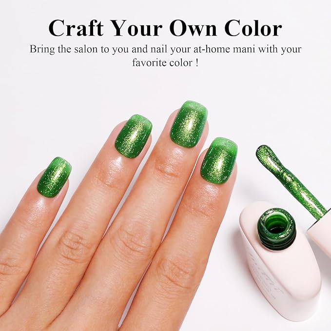 Imtiti Green Glitter Gel Nail Polish,Sparkling Emerald Green Soak Off UV LED Gel Polish for Christmas Parties, Long Lasting, Nail Art Starter Manicure Salon DIY at Home for Women (0.34 Fl Oz-1932)