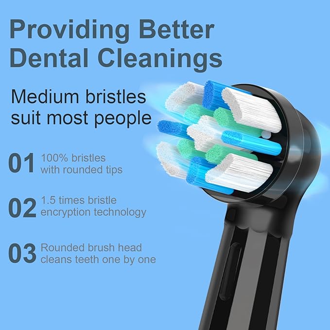 6 Pack IO Replacement Heads Compatible with Oral B IO 2/3/4/5/6/7/8/9/10/Deep Clean Series Electric Toothbrushes, Brush Heads Compatible with Oral B iO (Black)