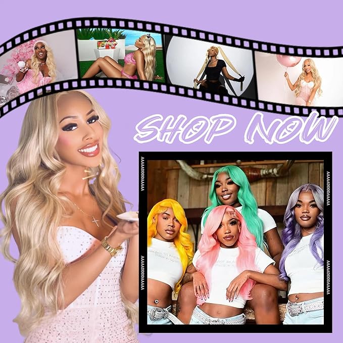 613 13x6 Lace Front Wig Human Hair 28 Inch Blonde Wig Human Hair 200% Density HD Lace Frontal Wig Pre Plucked with Baby Hair 613 Glueless Wigs For Women