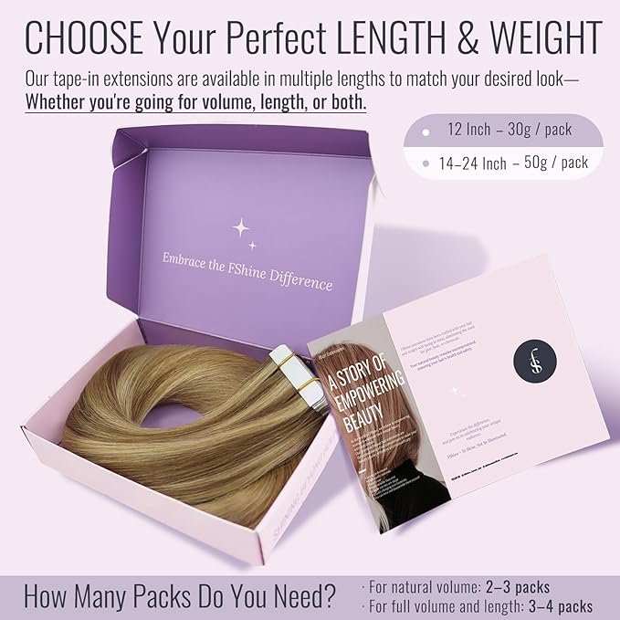 Fshine Hair Extensions Tape in Real Human Hair 22 Inch Golden Brown Mixed Dark Ash Blonde Highlighted Tape in Extensions Human Skin Weft Soft 20 pcs 50 g, Perfect for Party, Birthday