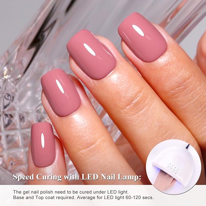 Imtiti Pink Gel Polish, UV LED Soak Off, Long Lasting 28 Days Soft Pink Gel Nail Polish for Manicure, 10ml Salon Quality DIY Nail(0.34 Fl Oz-1920)