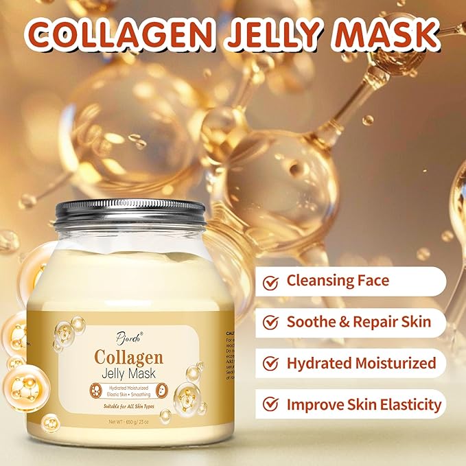 Jelly Masks for Facials Professional, Collagen Firming, Hydrating & Moisturing Face Mask Skin Care, Hydrojelly Peel Off Jelly Mask with Mixing Bowl Set, Christmas Spa Gifts for Women