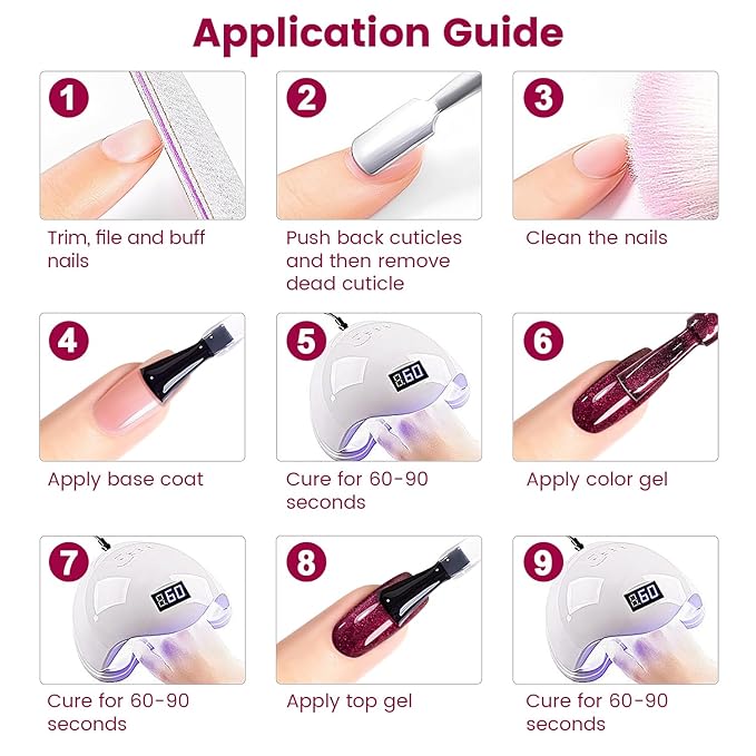 RARJSM Chameleon Gel Nail Polish Black to Wine Red Multichrome Black Purple Color Changing Glitter Chrome GelPolish Curing Requires Sparkle Shimmer Nail Gel Varnish Soak Off DIY at Home Salon 15ml