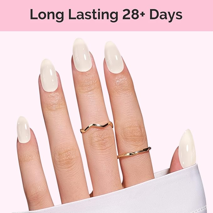 MelodySusie Milky White Gel Nail Polish, 0.5Fl.oz Jeweliver Gel Polish Milky Natural Color Sheer Soak Off UV LED Light Cure Gift for Women Girls Nail Art Manicure DIY at Home JG36