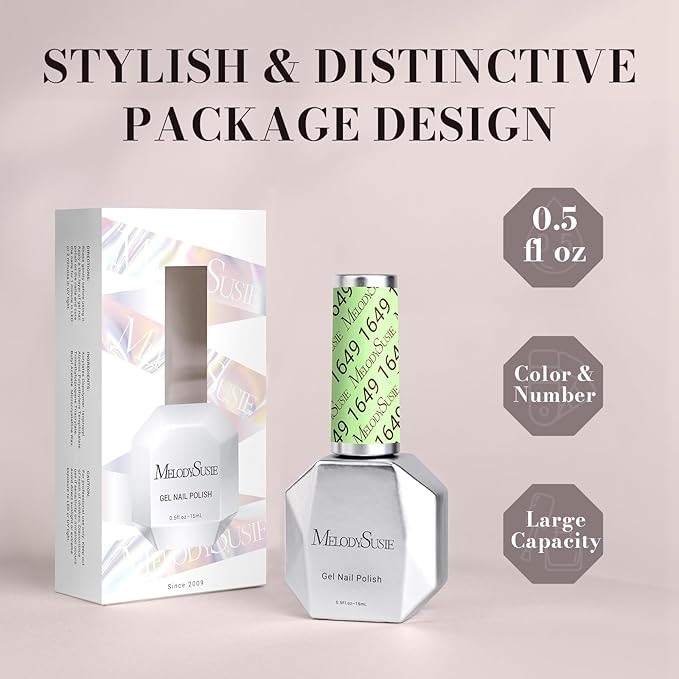 MelodySusie Neon Green Gel Nail Polish,0.5fl oz Light Lime Green Nails Soak Off UV LED Bright Green Gel Polish Nail Art Manicure Salon DIY Nail Design Decoration at Home Gift for Women-1649