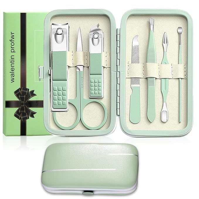 Manicure Set Nail Clipper Set Men Women Nail Clippers Toenail Fingernail Cutters Personal Care Tools Manicure Pedicure with Travel Case Grooming Kit Stocking Stuffers Christmas Gifts for Men Women