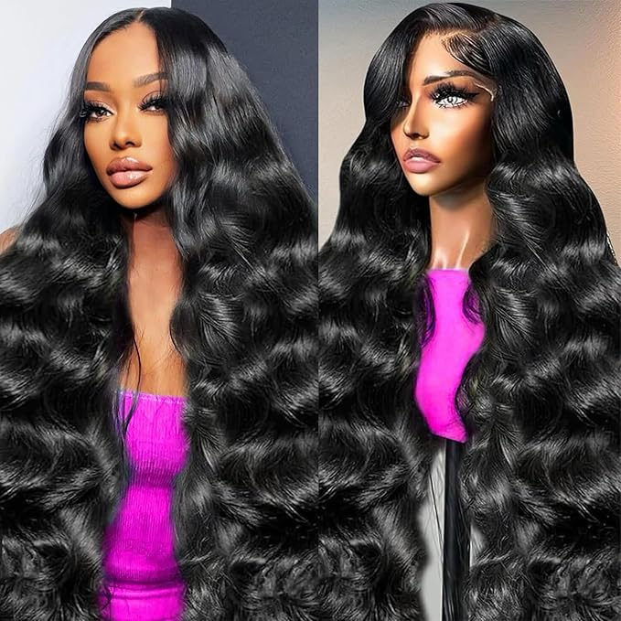13x6 Body Wave Lace Front Wigs Human Hair Pre Plucked 28 Inch 14A 100% Real Human Hair Wigs 220 Density HD Lace Frontal Wigs for Women Can Last 6-9 Months，Hold The Curls Well Body Wave Wig