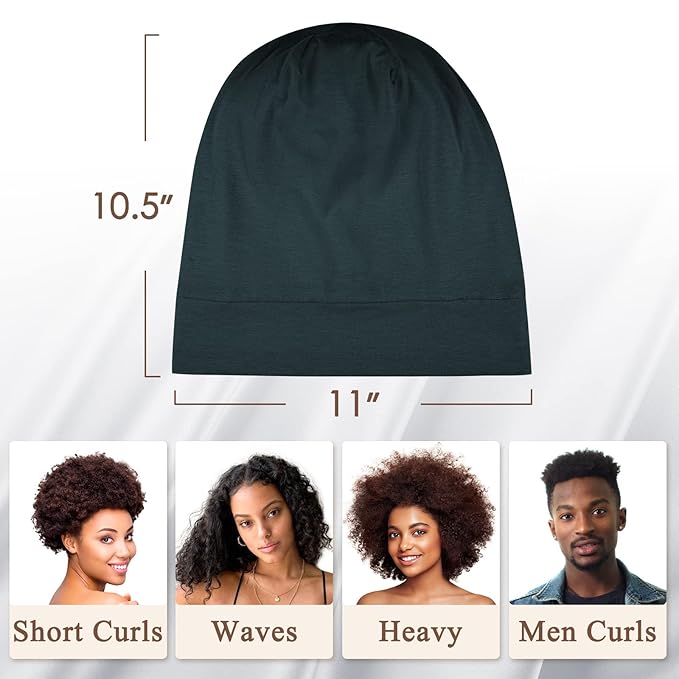 OLESILK 100% Mulberry Silk Bonnet for Sleeping Women, Silk Hair Wrap for Sleeping, Silk Sleep Bonnet for Women&Men, Real Silk, Not Satin, Dark Grey