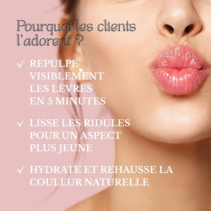 Instant Lip Plumper, Hydrating Lip Serum with Hyaluronic Acid, Guarana & Horse Chestnut Extract, Non-Sticky Moisturizing Lip Plumping Glossm, Anti-Aging Lip Care, 5ml