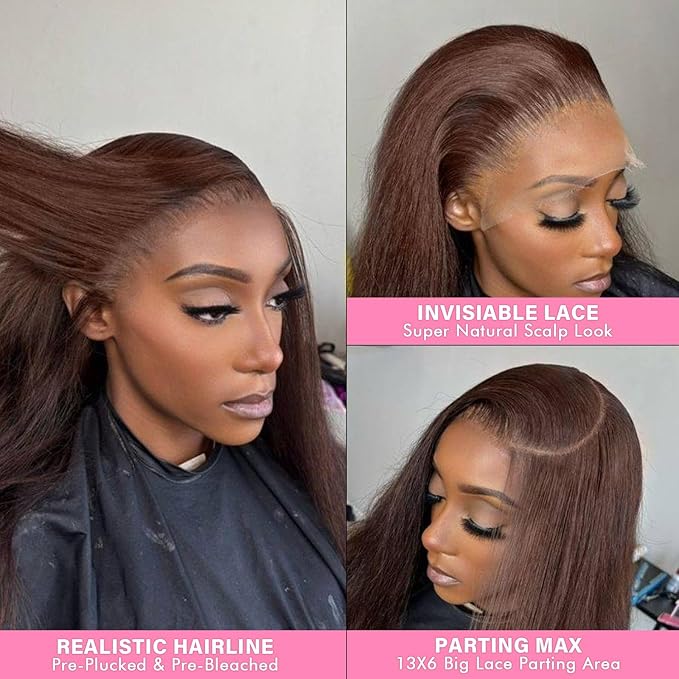 WOWANGEL 13x6 HD Lace Front Wigs Human Hair Body Wave Pre Plucked SKINLIKE 0.1mm Extremely Thin Real HD Lace Front Wigs 250% Density Glueless Human Hair Wigs for Women 18 Inch