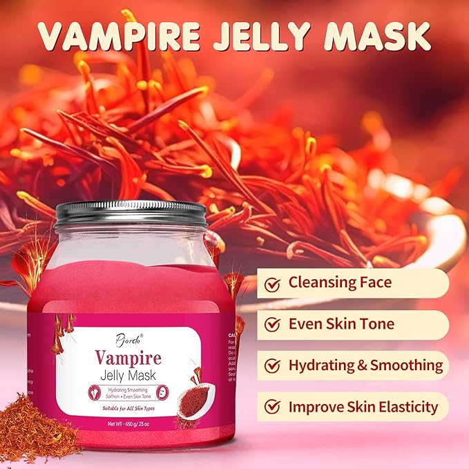 Jelly Masks for Facials Professional, Vampire Jelly Mask Powder with Mixing Bowl Set, Peel Off Face Mask Skincare for Hydrating, Smoothing, Christmas Spa Hydrojelly Masks Gifts for Women