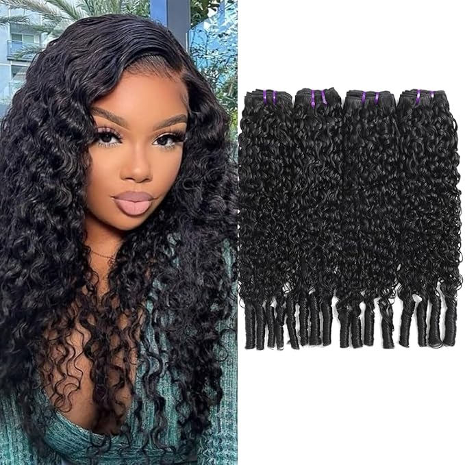 Curly Hair Extensions 3C4A Water Wave Bundles Burmese Hair Bundles 14 16 18 20 Inch 100% Unprocessed Virgin Remy Hair with Spiral Ends