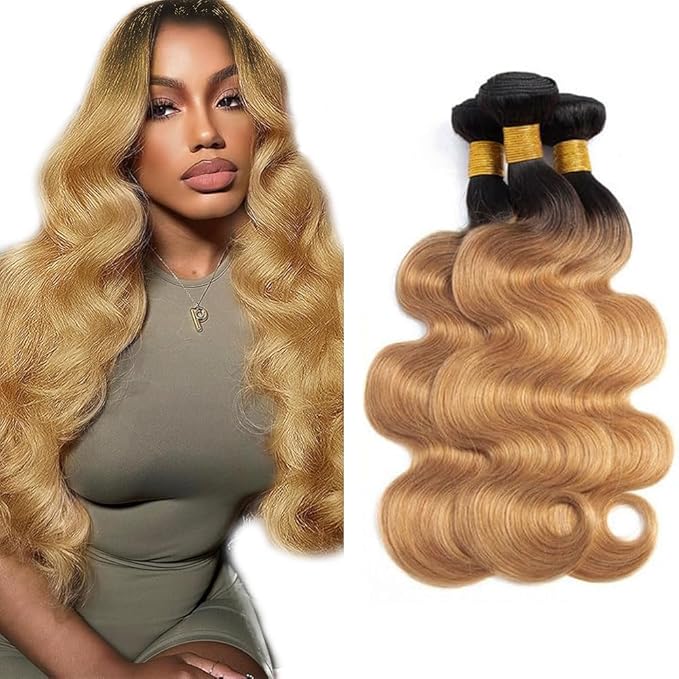 1B27 Bundles Human Hair Ombre Body Wave Bundle Human Hair 20 22 24 Inch 150g Brazilian Unprocessed Virgin Hair 3 Bundles Ombre Hair Bundle
