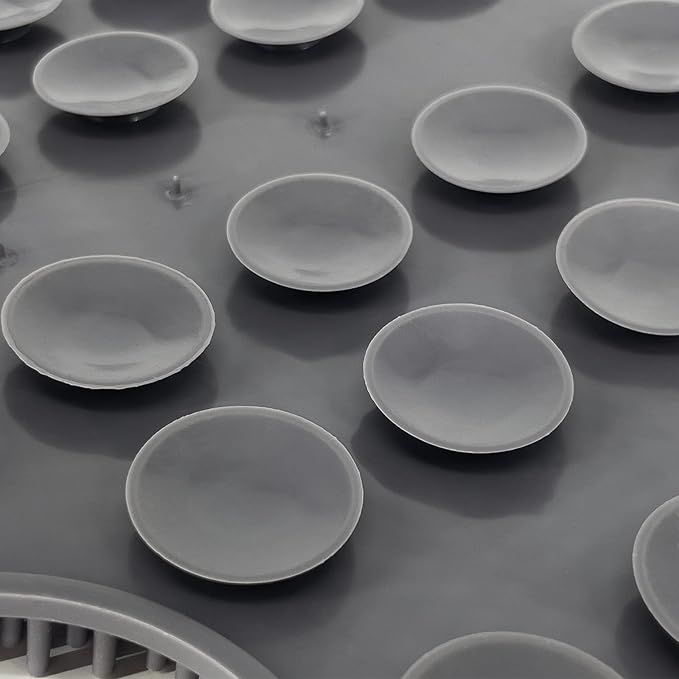 Grey TPR Sower Scrubbing Mat with Suction Cups Soft, Non-Slip Design for Foot and Back Massage Perfect for Full-Body Cleansing and Comfort