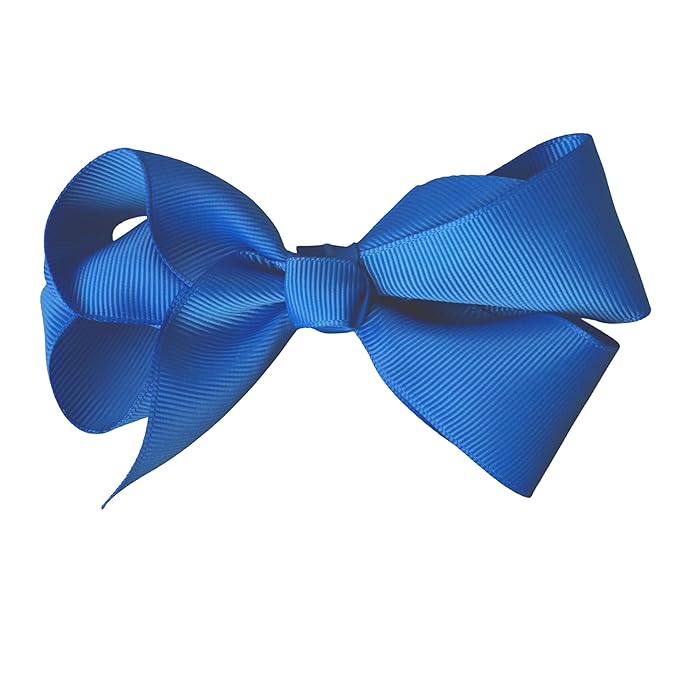 4 Inch Grosgrain Hair Bow for Girls - Royal Blue